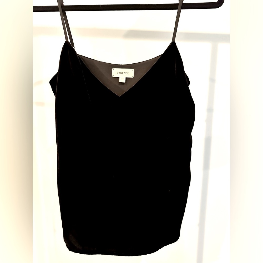 L’’agence black velvet adjustable tank top